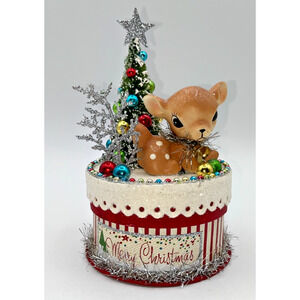 Retro Reindeer Red Green Unique Christmas Gift Box Special Engagement Ring Box